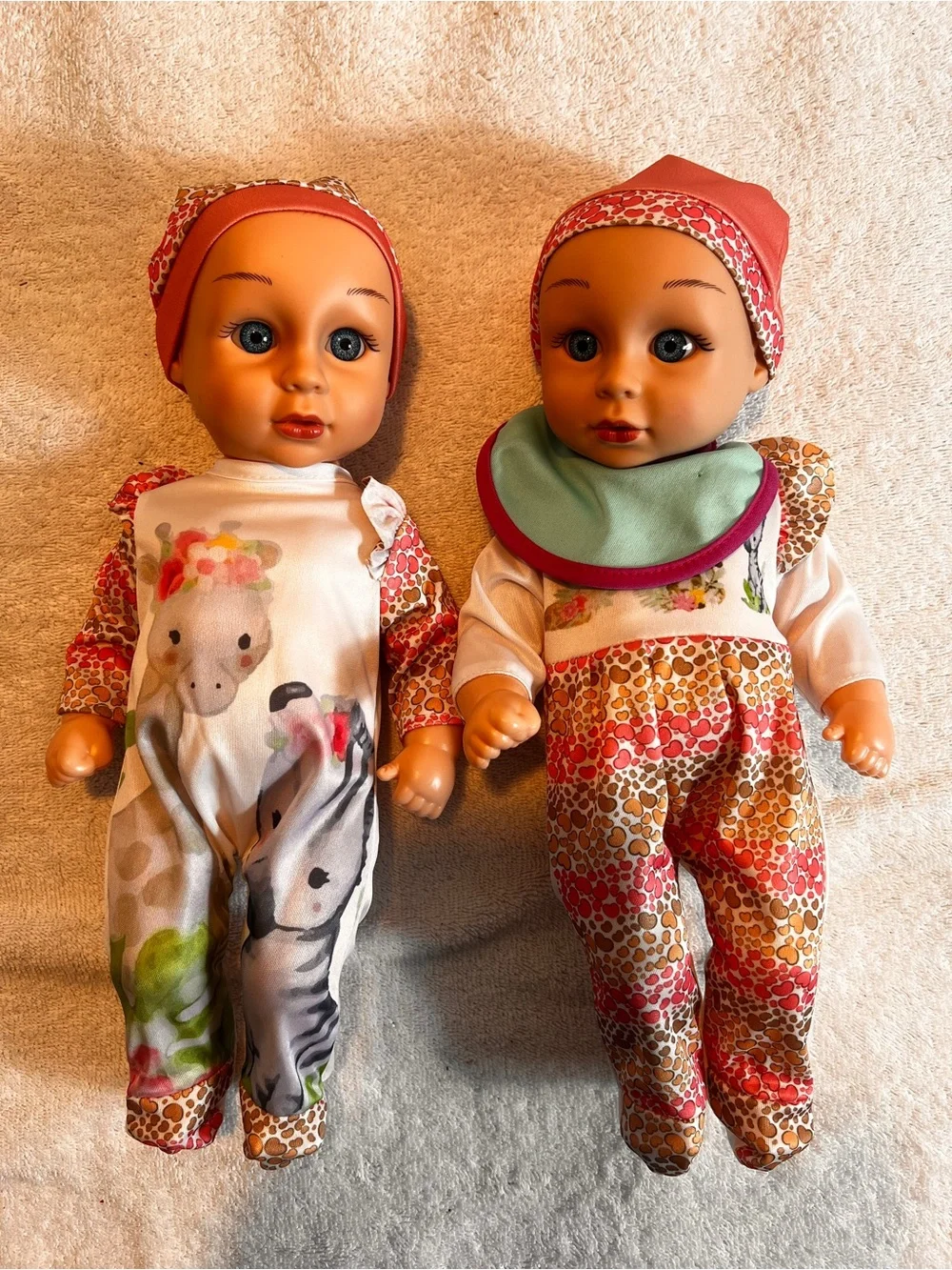Twin Baby Dolls Set - Pink and Multicolor Outfits lolkiñ